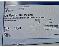 1 Karte Musical die Päpstin- 07.06.2024 Reihe B