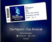 2x Sitzplätze Die Päpstin - Das Musical Fulda 2.6.2024