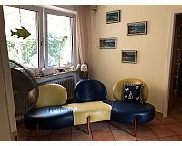 Designer Couch Sofa 3-Sitzer 60er Pallone Stil Vintage Leder