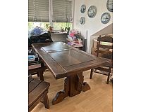 Tisch Holz massiv mit 6 Stühlen-nur bis Sonntag !!!