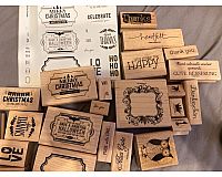 Sehr viele 22 Stempel Holz Stampin up ua labels to Love Etikett