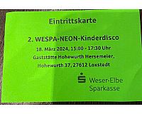Eintrittskarte Neon Kinderdisco