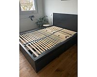Ikea Malm Bett 140x200 mit zwei Schubladen und Lattenrost