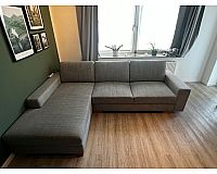 Ikea 3er-Sofa Sörvallen mit Récamiere links in grau