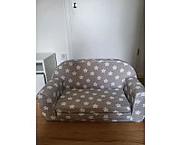 Kindersofa Sofa grau Sterne ausklappbar Knorrtoys