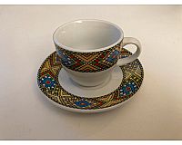 Espressotasse neu Untertasse Kaffee Tasse Äthiopien Muster