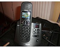 Philips CD645 2 x Mobilteil Telefon mit Anrufbeantworter, Schwarz
