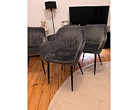 Stühle 4x Grau/schwarz Esstisch