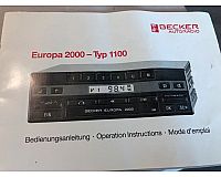 Becker Europa 2000 BE 1100 Bedienungsanleitung Autoradio
