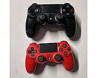 2x PlayStation 4 Controller Rot und Schwarz