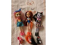 SET! Mattel Barbie Enchantimals Puppen mit Tier