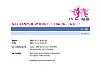 7 Tickets für N&F Tanzshow am 13.04.24 16:00 Pulheim Theatersaal