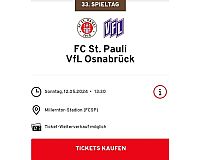 Suche /Tausche 1 Ticket St.Pauli VFL Osnabrück