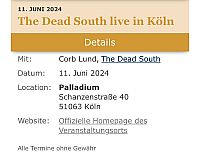 Konzertkarten 11.06. Köln The Death South