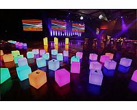 Miete Party Stühle Sitzwürfel LED Hochzeit Feier partybank