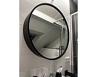 Badezimmer Spiegel Rund, schwarz