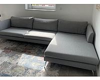 Wohnlandschaft Sofa Couch L-Form Grau