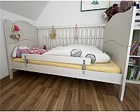 Babybett Kinderbett umbaubar weiß 140x70