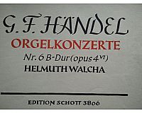 Klaviernoten Pianobuch Orgelheft G.F. Händel Orgelkonzerte B-Dur