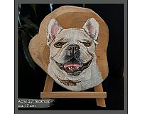 Portrait Haustier, Hund oder Katze - Malerei mit Acryl auf Holz