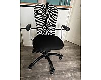Schreibtischstuhl NOMINELL von IKEA, Zebra-Fell mit schwarz