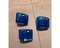 Teelichter Leonardo Glas Blau 3 Stück