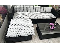 Poly Rattan Lounge Schwarz Gartenset Sofa