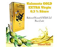 Kalamata Gold Extra Virgin - Natives Olivenöl EXTRA 5 L - 0,3%