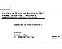 2 Karten Tickets Stolz und Vorurteil 01.06.2024 20:00 Berlin