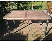 Plöß Teak Holz Tisch für den Garten, ausziehbar, 150 / 200 x 90