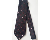 Krawatte von Seidenweber, braun mit dunkelrotem Muster