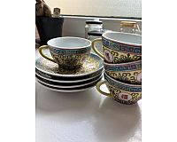Chinesisches Teeset 4x Tassen und Untertassen