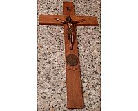 Holzkreuz mit Kupfer Jesus