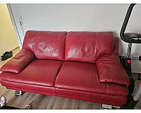 Leder Couch Sofa mit Sessel