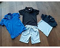Set 3x Poloshirt Shirt Jersey Jogger Hose Bermuda Gr. 128 134 H&M
