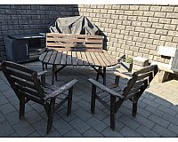 Gartenmöbel, Tisch Bank und 2 Stühle
