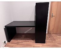 Kallax mit Schreibtisch in schwarzbraun