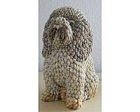 Hund aus Muscheln Deko Sammlerstücke handgefertigt 22 cm.