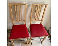 2 gepolsterte Ikea Stühle Set, Birke, Bezug waschbar