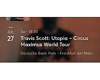2x Travis Scott Utopia Tour Sitzplätze Frankfurt