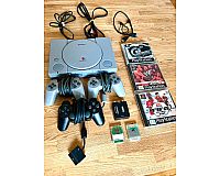 Playstation 1 Konsole + Spiele + 3 Controller + Memory Cards