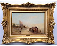 Öl-Gemälde "On the Rhone" Alfred Montague, 1893 Ölbild signiert