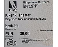2 Karten Kikeriki Theater "Siegfrieds Nibelungenentzündung"