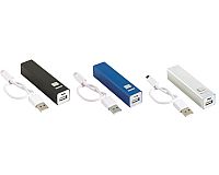Powerbank 2200 mAh 3 Farben mobiler Akku USB- Micro USB